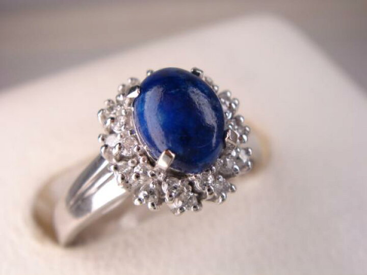 楽天市場】PT プラチナラピスラズリリング&ダイヤモンド計0.13ct 