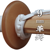 剣道 9mm革鍔 極太! ど迫力!! 9mm厚の上製磨き革鍔 威圧感抜群天然皮革特有の血管跡、シミ、シワなどがあ…