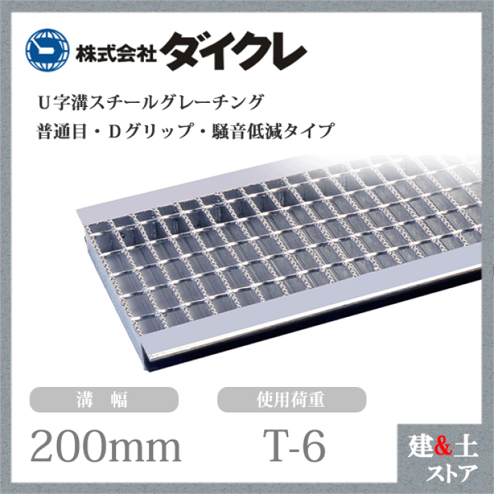 楽天市場】ダイクレ U字溝グレーチング 溝幅200用 並目(Dグリップ・DF