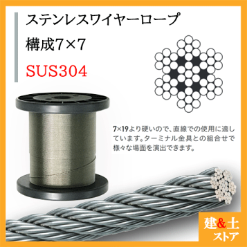 楽天市場】【100m切り】ステンレスワイヤーロープ 2.0mm×100m