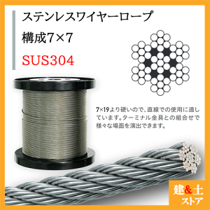 XeXC[[v 3.0mm×200m 7×7 SUS304 DIY ANZT[ H | XeC[ P[u h~