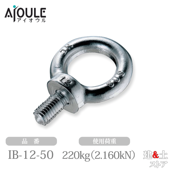 楽天市場】ふじわら 足長アイボルト SUS304 使用荷重220(2.160)kgf(kN 
