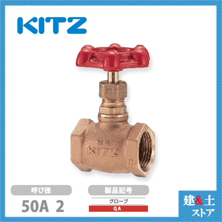 楽天市場】KITZ（キッツ）50A 2インチ グローブバルブ QA 青銅 100型