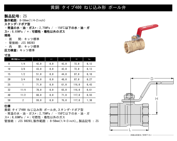 楽天市場】KITZ（キッツ）40A 11/2インチ 蒸気対応型ボールバルブ(エコ