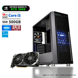 ゲーミングPC GeForce RTX3060 デスクトップパソコン CPU Intel Core i5 12400F 2.50GHz 最大4.40GHz 6コア 12スレッド メモリ16GB NVMe M.2 SSD500GB Win11 BTO ゲーミングパソコン KENDOVIVI