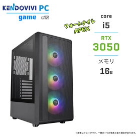 ゲーミングPC GeForce RTX3050 デスクトップパソコン CPU Intel Core i5 12400F 2.50GHz 最大4.40GHz 6コア 12スレッド メモリ16GB NVMe M.2 SSD500GB Win11 BTO ゲーミングパソコン KENDOVIVI