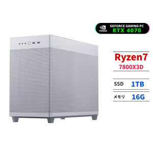 yX[p[Z[zQ[~OPC GeForce RTX4070 DDR5 RpNg fXNgbvp\R CPU AMD Ryzen7 7800X3D 4.20GHz ő5.0GHz 8RA 16Xbh 16GB NVMe M.2 SSD1TB Win11 BTO Q[~Op\R ASUS AP2