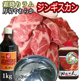 送料無料 ジンギスカン ラム 肩ロース 市販たれ・オリジナルたれ・簡易鍋付き 計1kg ラム肉 北海道 かねかん 焼肉・BBQ 札幌風 味の付かない 生ラム ジンギスカン(生ラム