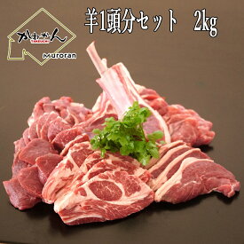 羊肉 福袋 ジンギスカン 羊1頭分セット ラム肉 2kg 送料無料 BBQ 用 お取り寄せグルメ 骨付き・内臓肉 付き レア セット【肩ロース・バラ・ラムチョップ・スペアリブ・三角・ランプ・内モモ・外モモ・レ