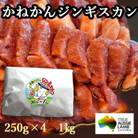 ジンギスカン ラム肉 かねかん 厚切り 上ラム 250g×4 味付き 送料無料 ホットプレート 北海道 冬の 焼肉 食卓の ジンギスカン 1kg かねかん自慢の上ラムと 自慢の フルーツ ジンたれ 特製 たれ