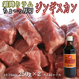 ラム肉 ジンギスカン 生ラム 肩ロース13～15mm 250g×2 市販たれ付き セット 送料無料 北海道 グルメ ギフト 焼肉・BBQ バーベキュー 札幌風 味の付かない(生ラム) 肩ロース たれ・厚さ・1