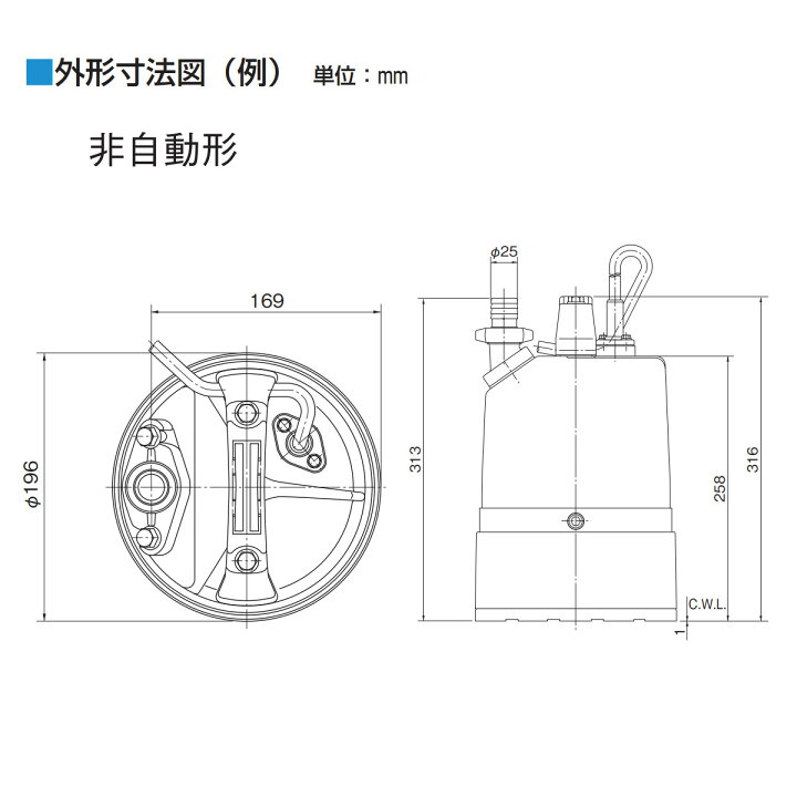 楽天市場】ツルミ 低水位排水用 水中ポンプ LSC1.4S 単相100V 50Hz  