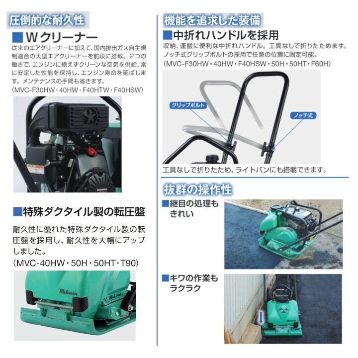 楽天市場】三笠産業 プレートコンパクター MVC-40HW MVC-40H 