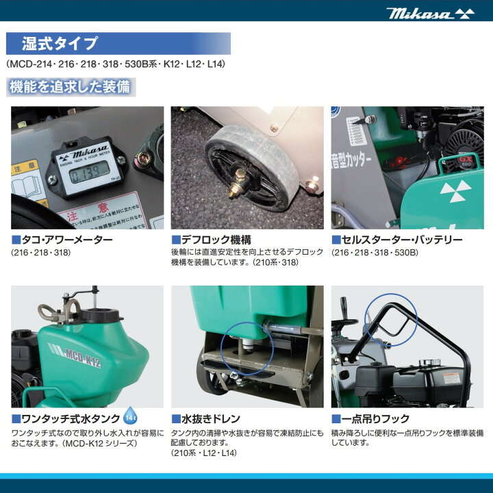 楽天市場】三笠産業 コンクリートカッター MCD-216HSDX 16インチ 