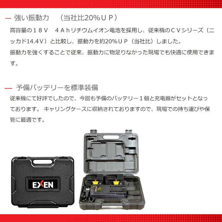 楽天市場】エクセン コードレスバイブレータ C28F フレキ Cシリーズ 
