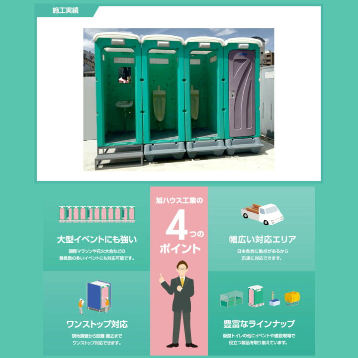 楽天市場】旭ハウス工業 仮設トイレ 非水洗 AUG-SU+BC37N 仮設 トイレ 