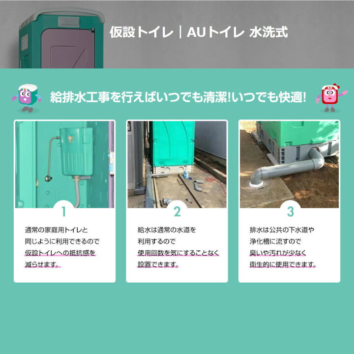 楽天市場】旭ハウス工業 仮設トイレ 小便器 水洗式 AUG-SUW+15WS 仮設 