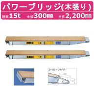 日軽金アクト パワーブリッジ 15t 2本セット アングル式 NP15-22 木張り 建機 重機 農機 アルミブリッジ …