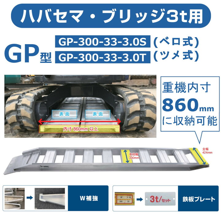 楽天市場】昭和ブリッジ アルミブリッジ 3t 2本セット ベロ式 幅狭仕様 