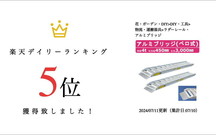 楽天市場】日軽金アクト アルミブリッジ 4t 2本セット ベロ式 PXF40 