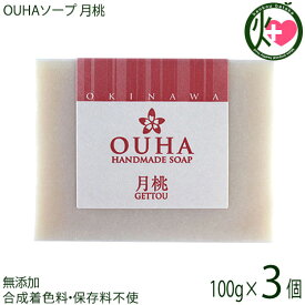 無添加石鹸 OUHAソープ 月桃 石鹸 100g×3個 沖縄ウコン販売 沖縄 手作り石鹸 スキンケア 保湿 自然由来 洗顔料 合成着色料・保存料不使用