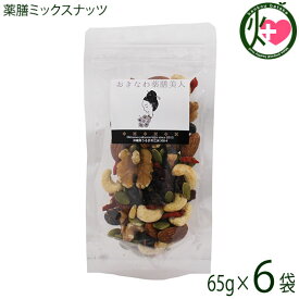 おきなわ薬膳美人 薬膳ミックスナッツ 65g×6P クコの実 松の実 かぼちゃの種 黒豆 クランベリー