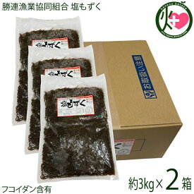 勝連漁業協同組合 塩もずく3kg(容器) ×2箱 沖縄 土産 人気 もずく フコイダン