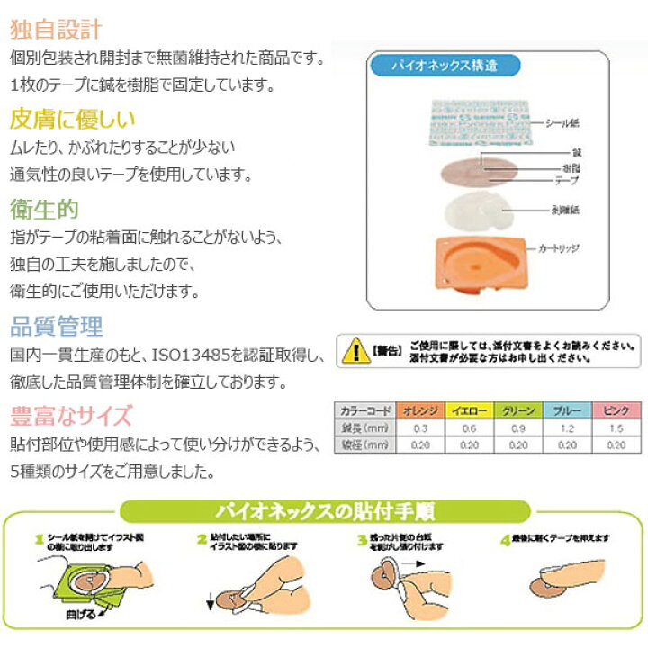 楽天市場 根強い人気 Seiren セイリン パイオネックス 100本入り 刺入タイプ 円皮針 テープ付き 管理医療機器 日本製 衛生的 セルフケア 手軽 鍼治療 鍼灸用品 鍼灸治療院 健康ｆａｎ 楽天市場店