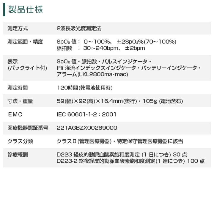 楽天市場】【医療機器認証】ユビックス パルスオキシメーター ルクラ 