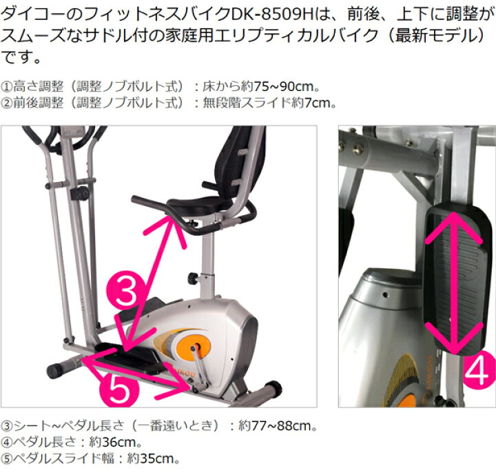 楽天市場】クロストレーナー 家庭用 エリプティカルバイク 背もたれ 