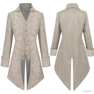 【送料無料】貴族コスプレ 伯爵 王子様コスチューム 中世紀欧風 舞台衣装 大人用コスチューム ロング丈ジャケット 燕尾服 王子様コスプレ