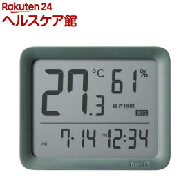 タニタ コンディションセンサー デジタル温湿度計 時計 スモーキーグリーン TC-421-GR(1個)【タニタ(TANITA)】