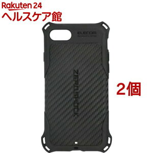 �G���R�� iPhone7 iPhone8 iPhoneSE ��2���� �P�[�X �J�o�[ ZEROSHOCK PMWA17MZEROGBK(2�Z�b�g)�y�G���R��(ELECOM)�z