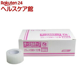 サージカルテープ 半透明プラスチックタイプ 25mm*9m(12巻入)