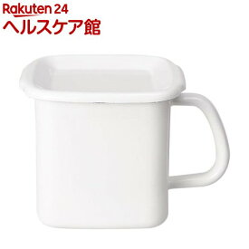 野田琺瑯 ホワイトシリーズ 持ち手付きストッカー 角型 Lサイズ 琺瑯蓋付 MSH-12K(1コ入)【ホワイトシリーズ（White Series）】