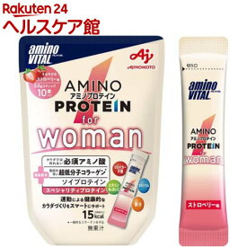 アミノバイタル アミノプロテイン for Woman ストロベリー味(3.8g*10本入)【アミノバイタル(AMINO VITAL)】[プロテイン ソイプロテイン アミノ酸]