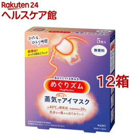 めぐりズム 蒸気でホットアイマスク 無香料(5枚入*12箱セット)【めぐりズム】