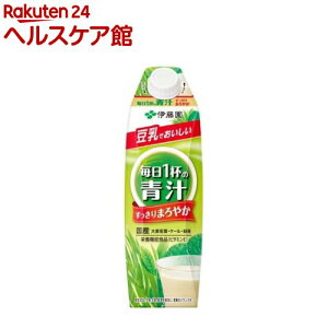 伊藤園 ごくごく飲める 毎日1杯の青汁 まろやか豆乳ミックス 屋根型紙パック(1L*6本入)【毎日1杯の青汁】