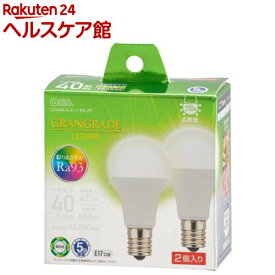 LED電球 小形 E17 40形相当 昼白色(2個入)【OHM】