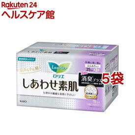 ロリエ しあわせ素肌 消臭プラス 特に多い昼用 25cm 羽つき(15個入*5袋セット)【ロリエ】