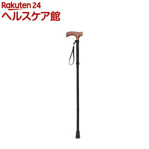 アルミ製ステッキ 折りたたみ式 スタンダードタイプ 高さ5段階調節 RQS-S002BK(1個)