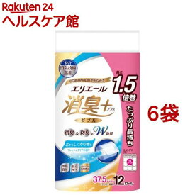 エリエール 消臭+ しっかり香る フレッシュクリアの香り たっぷり長持ち ダブル(12ロール入*6袋セット)【エリエール】