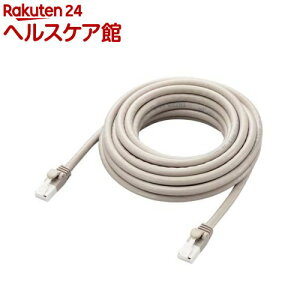 �G���R�� LAN�P�[�u�� CAT6A 5m ���� 10Gbps �X�g���[�g �ܐ܂�h�~ ���C�g�O���[(1��)�y�G���R��(ELECOM)�z