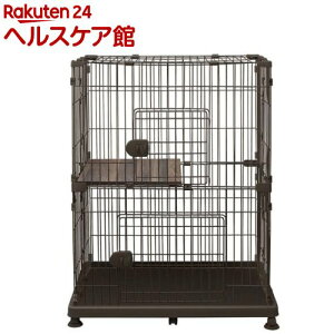 アイリスオーヤマ 猫 ケージ 2段 ペットケージ ウォールナット PEC-902V(1個)【アイリスオーヤマ】