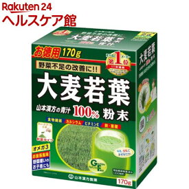 大麦若葉粉末100％ 計量タイプ(170g)【山本漢方 青汁】[青汁 大麦若葉 飲みやすい 抹茶風味 野菜不足]