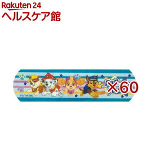 伸びるばんそうこう ぴたっと伸縮 キャラ 子供絆創膏L パウ・パトロール QQBG3(20枚入×3セット)