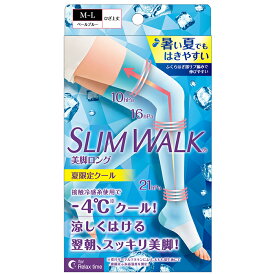 ピップ スリムウォーク 美脚ロング 夏限定クール MLサイズ 着圧 ライトブルー(ひんやり 太ももまで)