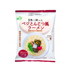 【創健社】ベジとんこつ風ラーメン 100g(豆乳仕立て コクうまスープ 動物性原料不使用 ノンフライ麺)