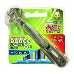 DORCO(ドルコ)ペース6プラス 6枚刃カミソリ 替刃4個入り プラスホルダー1本入り(シェービング 剃刀 髭剃り)