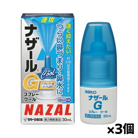 【第2類医薬品】佐藤製薬 ナザールGスプレー クールタイプ 30ml x3個【SM】(鼻づまり 鼻水 抗炎症成分配合)